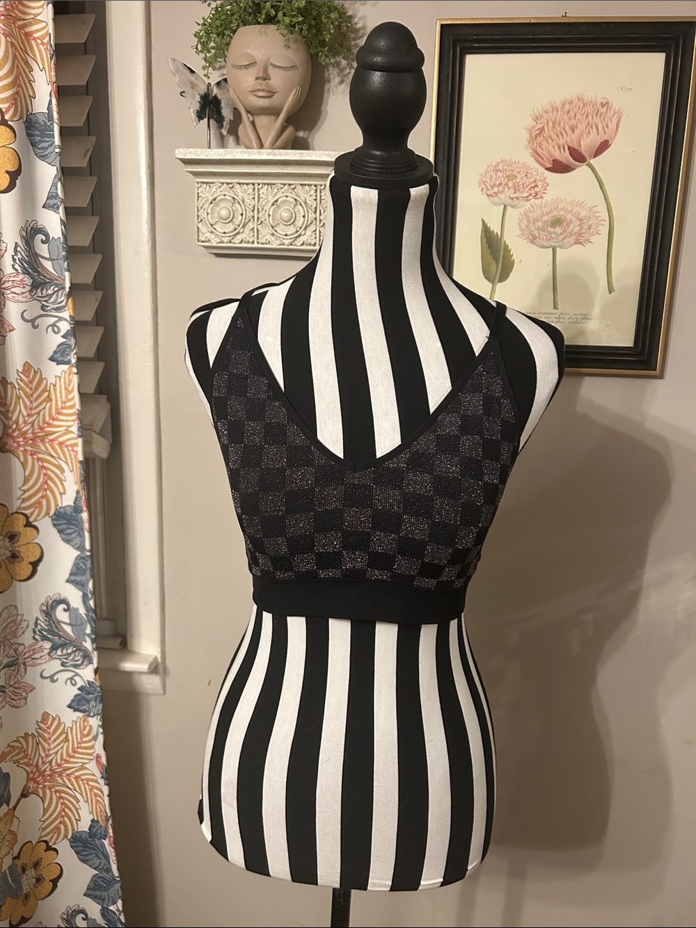 PINK Victoria's Secret Black Checkered Stretch Bralette
